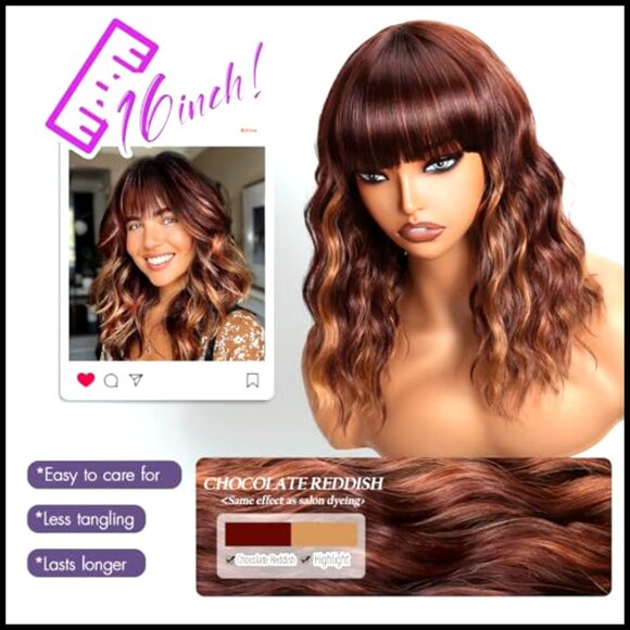 Synthetic Wavy Wig Shoulder Length Heat Resistant Everyday Hairstyle Realistic